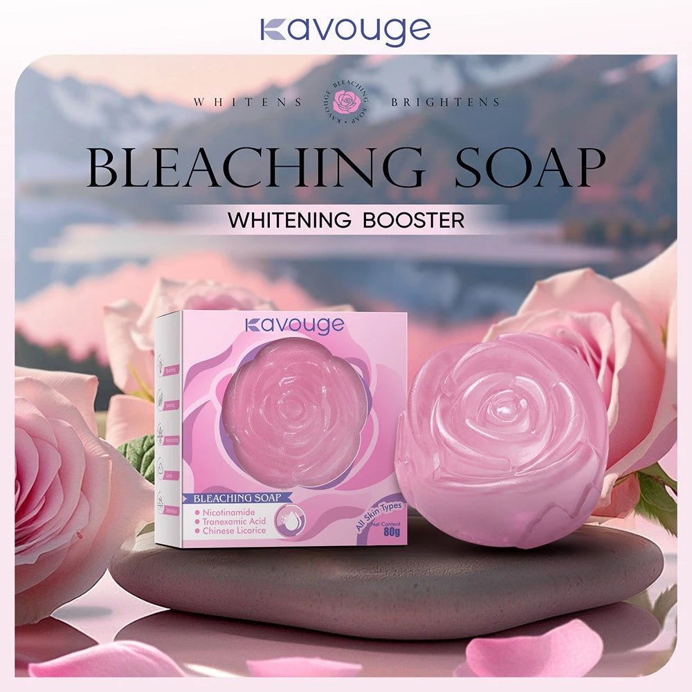 Kavouge Bleaching Soap Whitening Booster Niacinamide Face & Body Care Cleaning Arbutin Licorice Extract