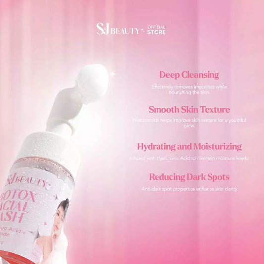S&J Beauty Botox Facial Wash 100g – Brightening Hydrating Foam Cleanser with Niacinamide