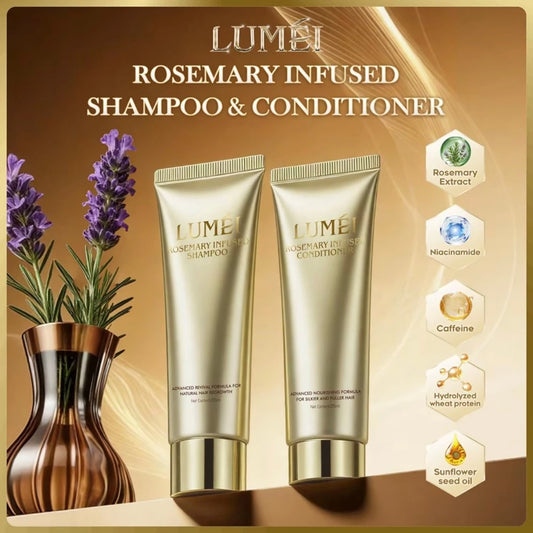 LUMEI ROSEMARY INFUSED SHAMPOO & CONDITIONER HAIR REGROWTH OIL CONTROL ANTI HAIR FRIZZ