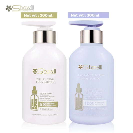 Shawill Double Whitening Repair Body Lotion Set Niacinamide Retinol Moisturizing Body Care 300ml