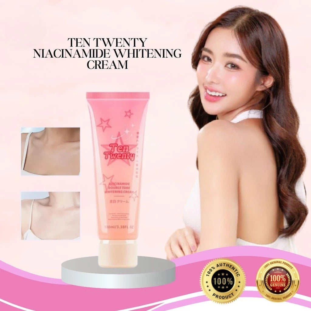 TEN TWENTY 100 ML Niacinamide Whitening Cream for Face & Body Instant Brightening Double Tube Cream
