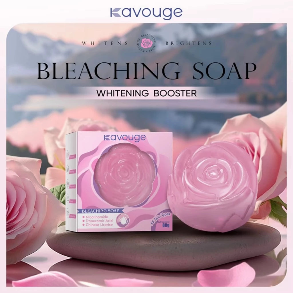 Kavouge Bleaching Soap Whitening Booster Niacinamide Face & Body Care Cleaning Arbutin Licorice Extract