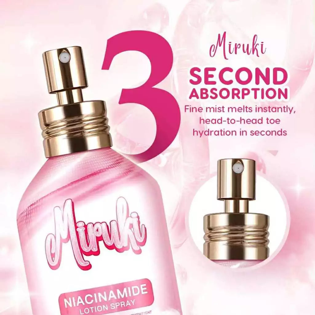 Miruki Niacinamide Lotion Spray, Deep Moist, Brightening, Lightweight, with SPF 30 PA++++