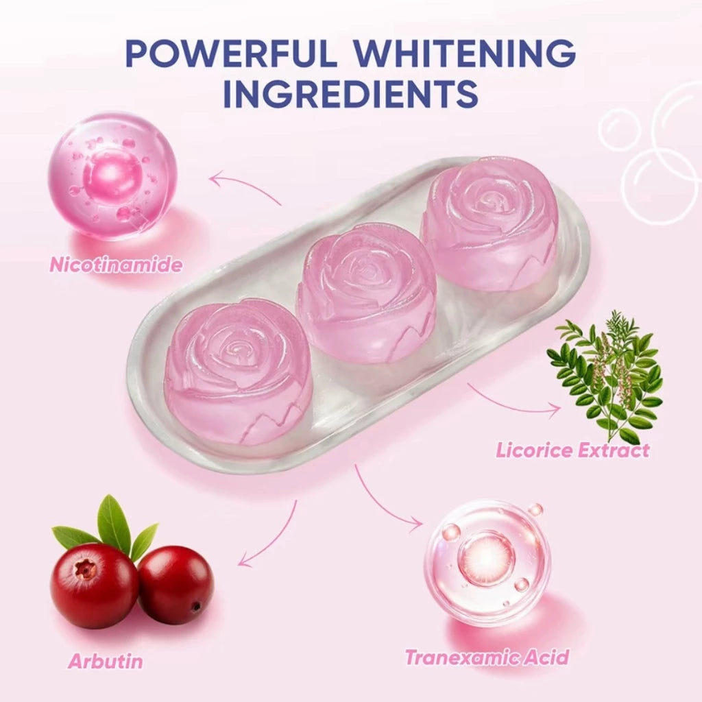 Kavouge Bleaching Soap Whitening Booster Niacinamide Face & Body Care Cleaning Arbutin Licorice Extract