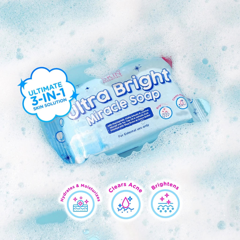 Hikari Skin Essentials Ultra Bright Miracle Soap with Niacinamide, Alpha Arbutin, and Licorice