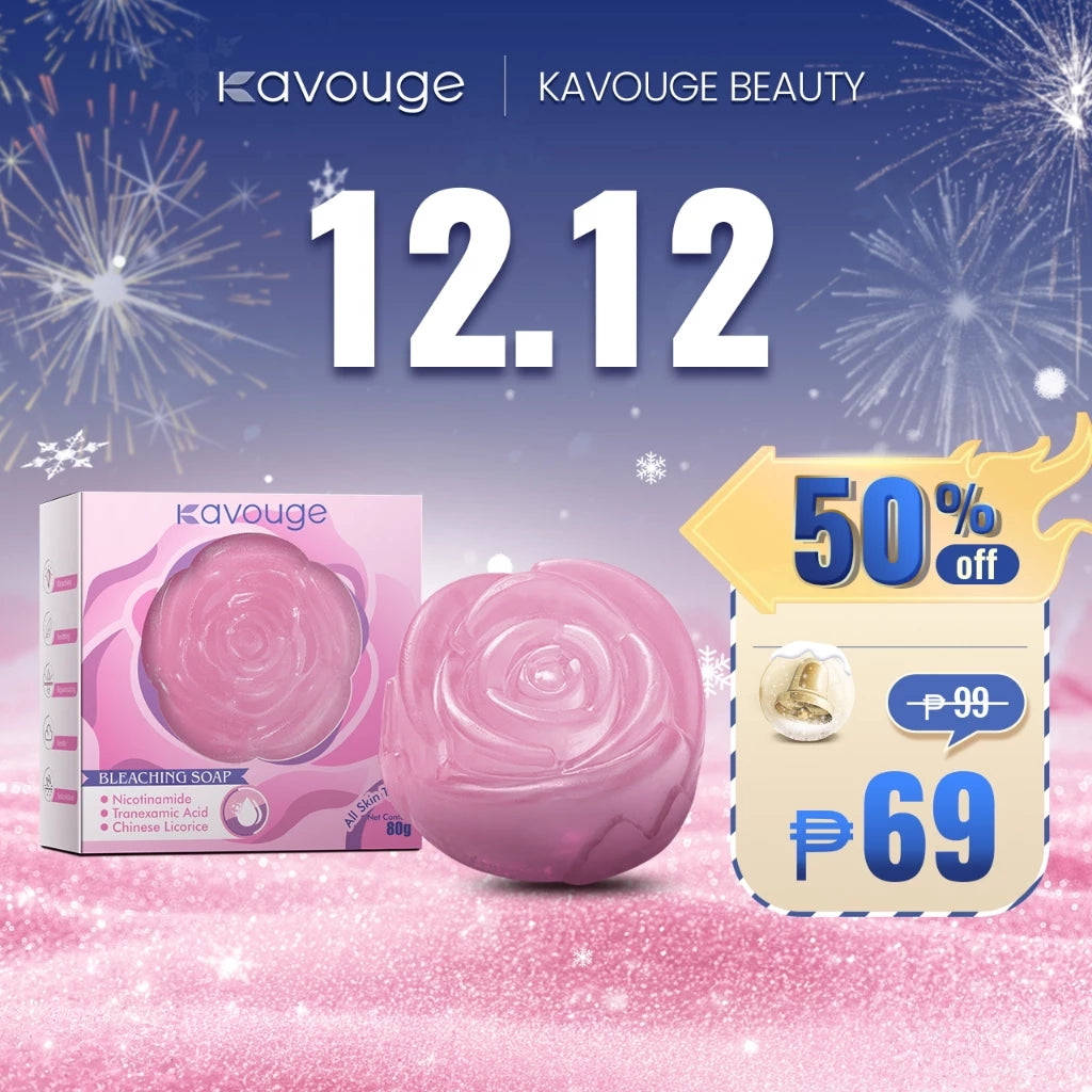 Kavouge Bleaching Soap Whitening Booster Niacinamide Face & Body Care Cleaning Arbutin Licorice Extract