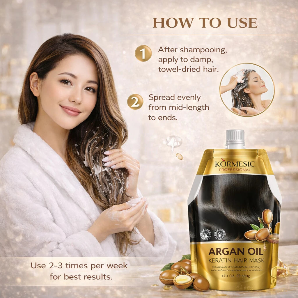 Buy 1 Take 1 Keratin Hair Mask Set – Botox Repair + Argan Oil Nourish for Smooth and Shiny Hair