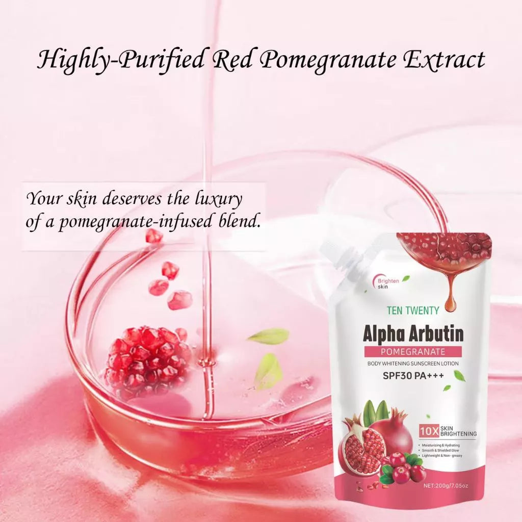 BUY 1 TAKE 1 Alpha Arbutin Pomegranate Sunscreen Whitening Body Lotion SPF30 PA+++ 200g
