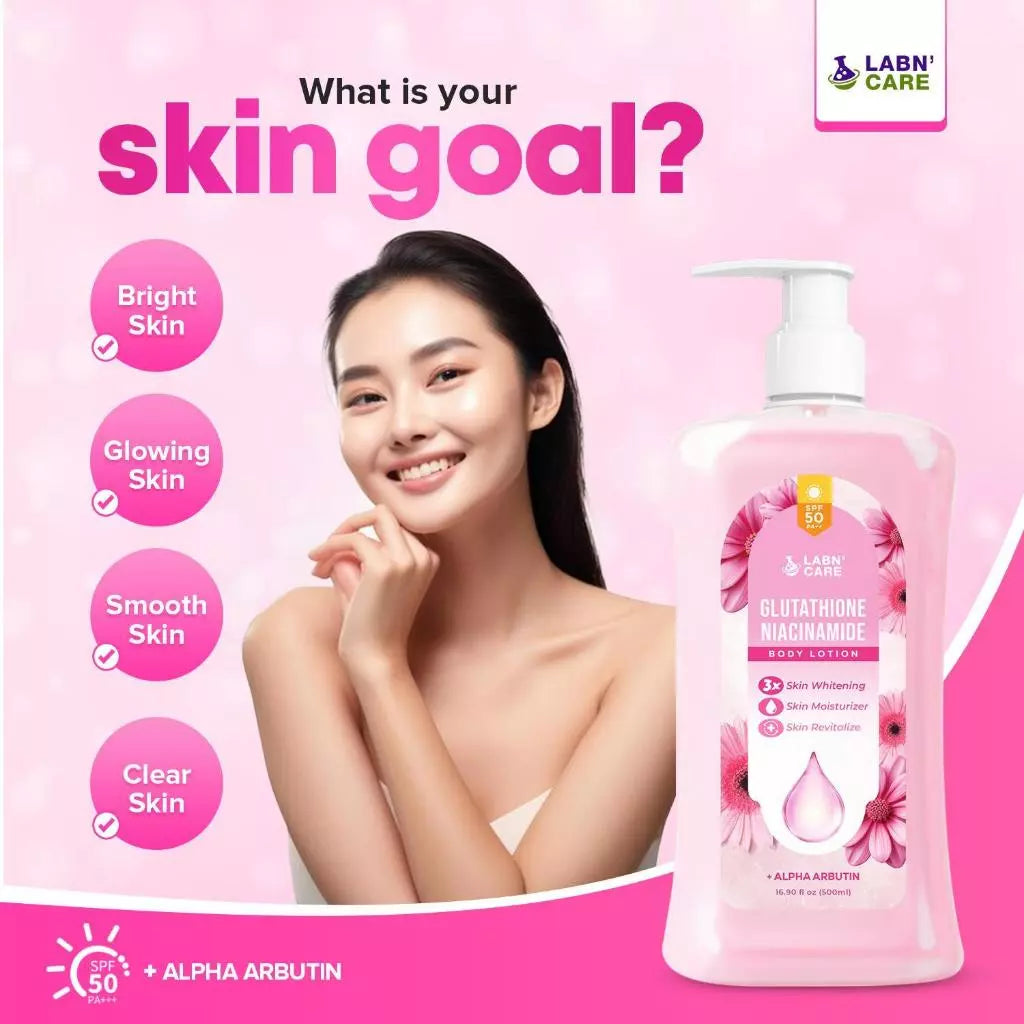 Labn' Care Glutathione Niacinamide Body Whitening Lotion 500ML With SPF 50 PA++, 3X Skin Whitening