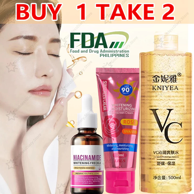 Buy 1 Take 2! Beauty Set Vitamin C Toner Intensive Whitening Remove Acne Pimple Marks Soft MinimizePores