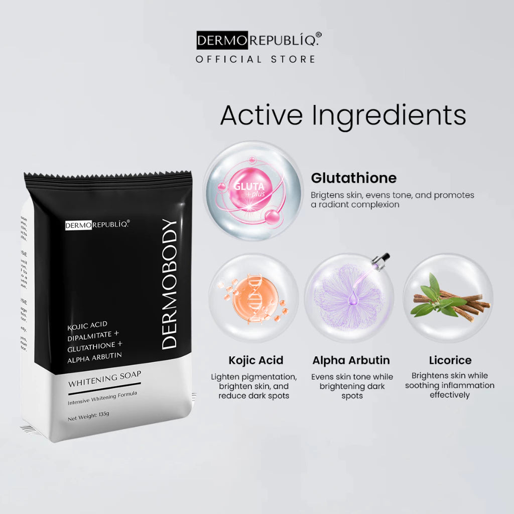 DermoBody Kojic Acid Dipalmitate + Glutathione + Alpha Arbutin Whitening Soap