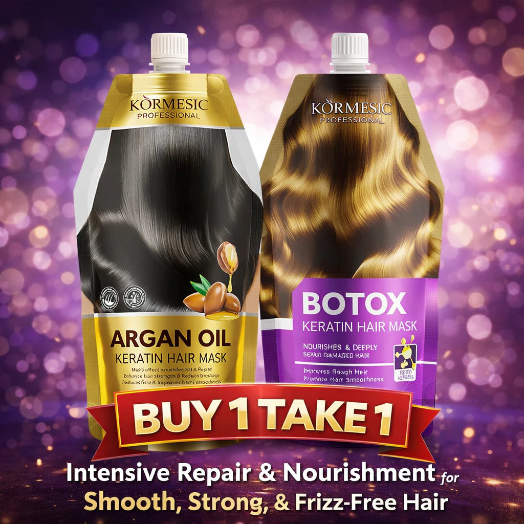 Buy 1 Take 1 Keratin Hair Mask Set – Botox Repair + Argan Oil Nourish for Smooth and Shiny Hair