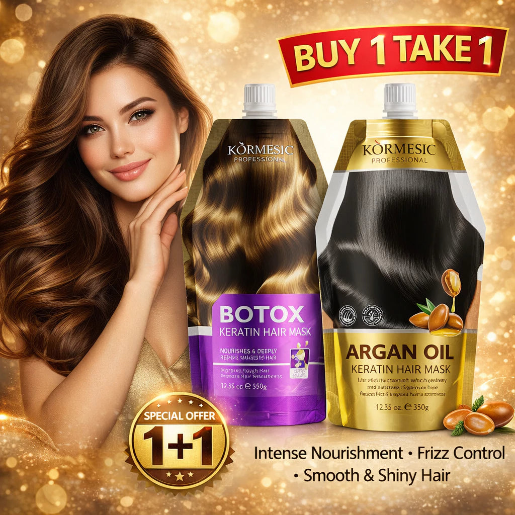 Buy 1 Take 1 Keratin Hair Mask Set – Botox Repair + Argan Oil Nourish for Smooth and Shiny Hair
