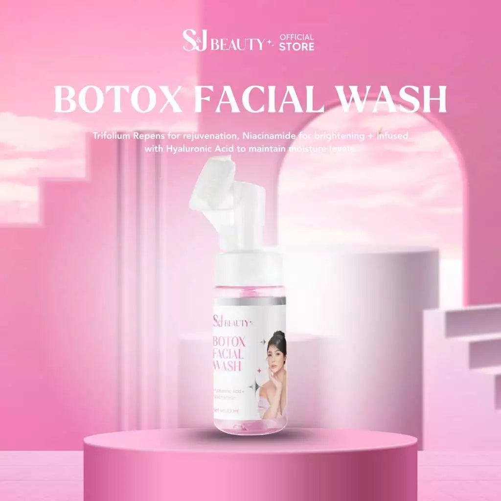 S&J Beauty Botox Facial Wash 100g – Brightening Hydrating Foam Cleanser with Niacinamide