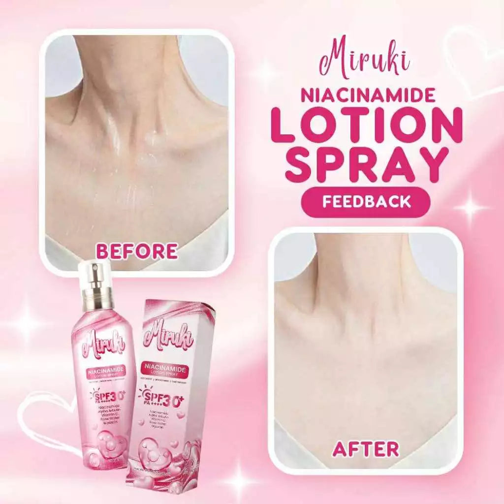 Miruki Niacinamide Lotion Spray, Deep Moist, Brightening, Lightweight, with SPF 30 PA++++