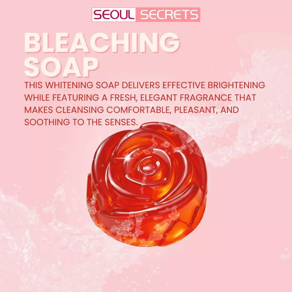 B1T1 ROSE Bleaching Soap FDA Approved with Whitening Booster Tranexamic Acid & Licorice Extract for