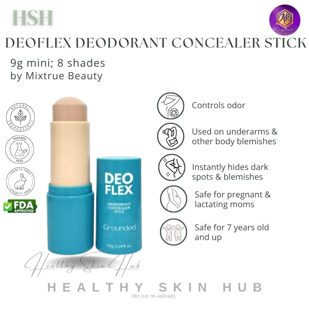 Deoflex Deodorant Concealer Stick by Mixtrue Beauty Controls Body Odor Instant Flawless Underarm