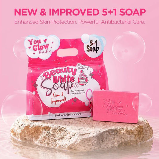 NEW YOU GLOW BABE - BEAUTY WHITE SOAP 5+1 SOAP | 10X POWER WHITENING |  6PCS PER PACK