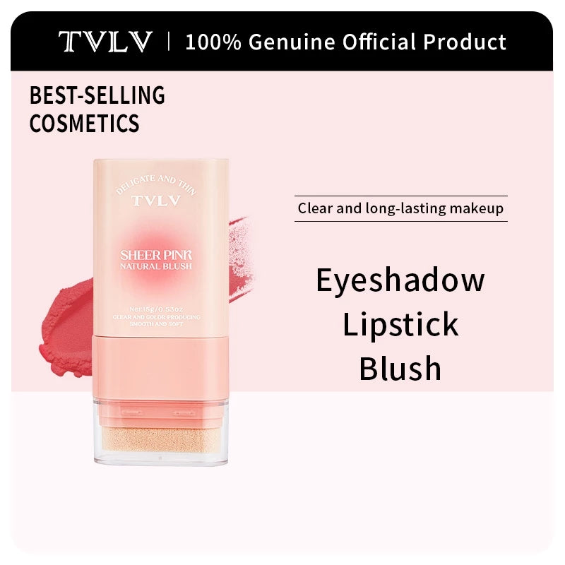 【TVLV】Multi-functional 3-in-1 double-ended blush, lipstick, and eyeshadow with brush head【FDA】