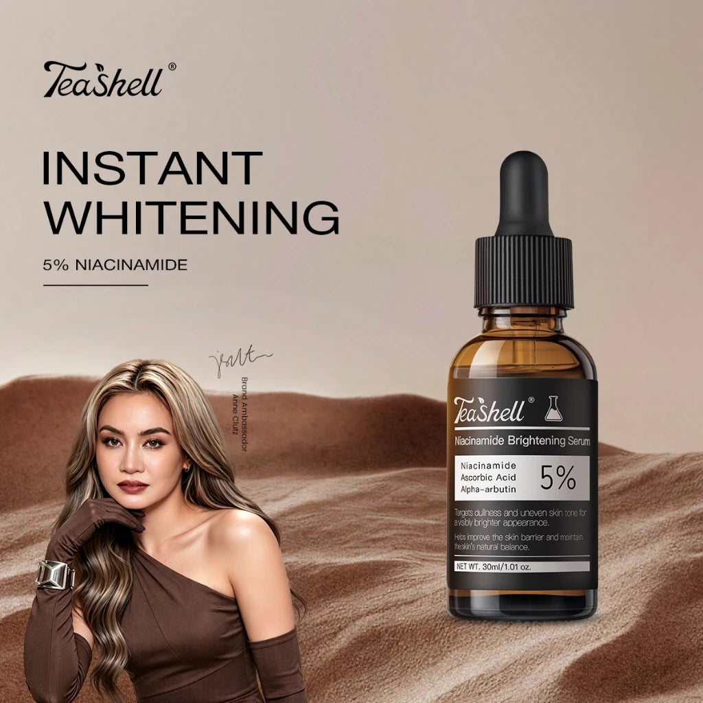 Teashell Whitening Serum 5% Niacinamide & Alpha Arbutin 30ml - Fade Dark Spots Brighte