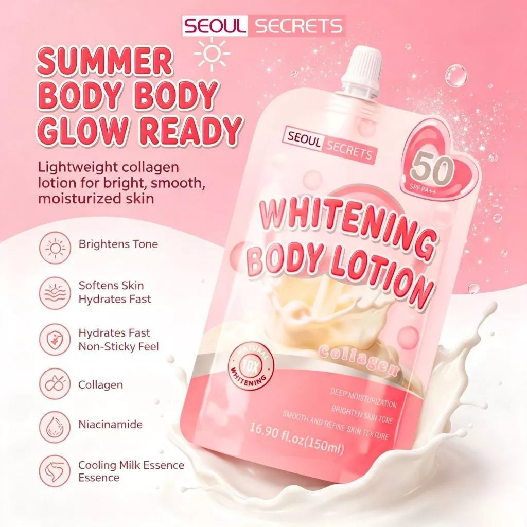 SEOUL SECRETS Daily Sun Glow Collagen Whitening Body Lotion SPF 50 PA+++ 150ml | 10X