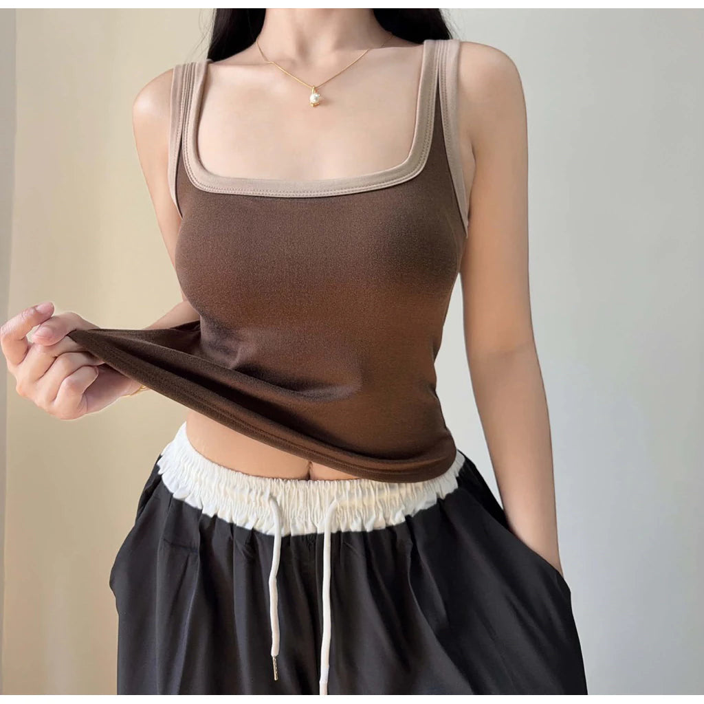 SANDY PADDED COMBI Top Squareneck Top