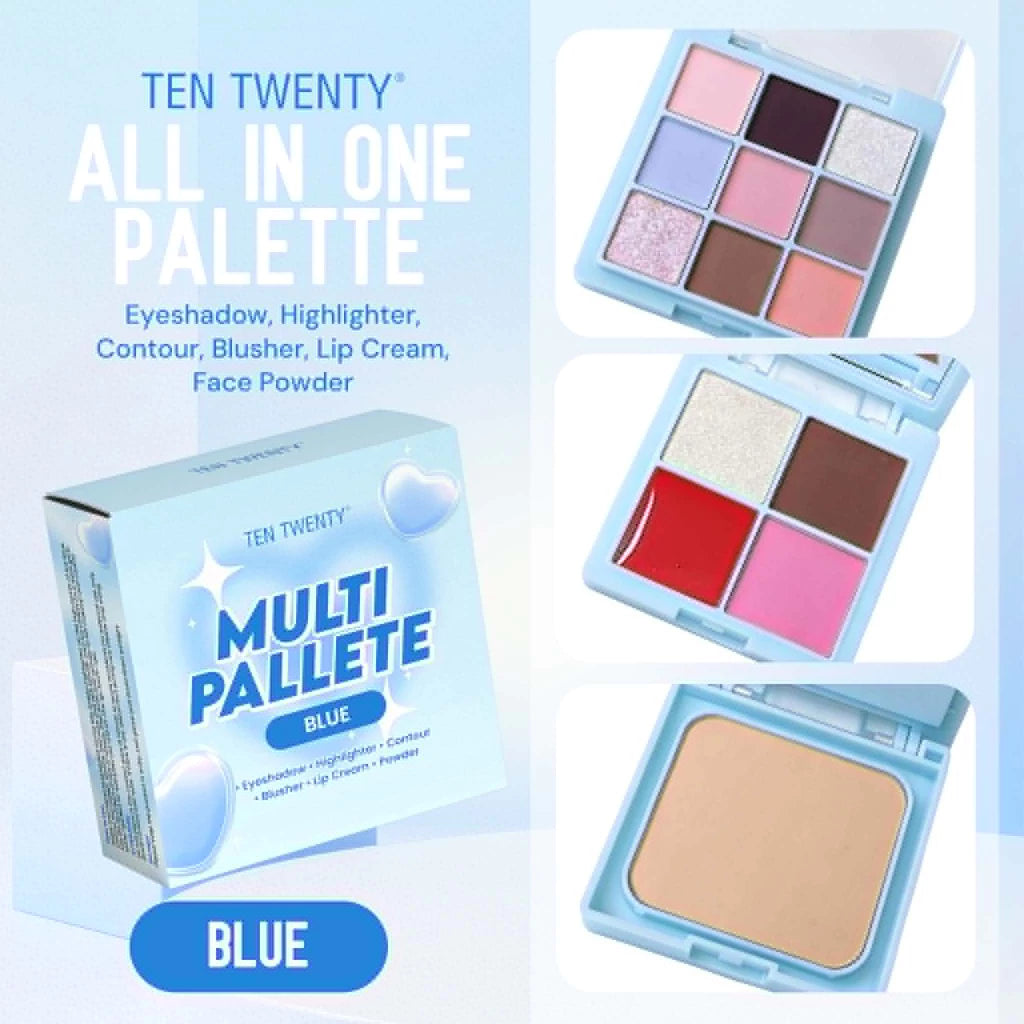 Ten Twenty All-in-One Multi Palette Eyeshadow, Highlighter, Blusher, Lip Cream, Face Powder Makeup