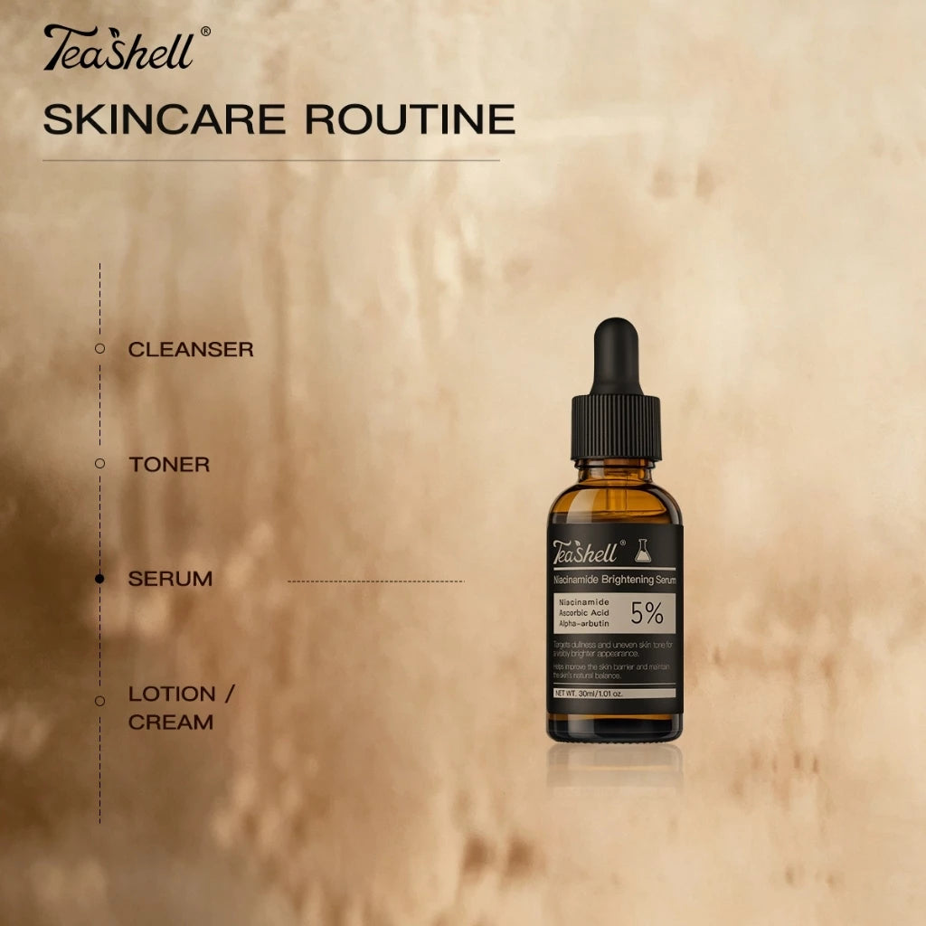 Teashell Whitening Serum 5% Niacinamide & Alpha Arbutin 30ml - Fade Dark Spots Brighte