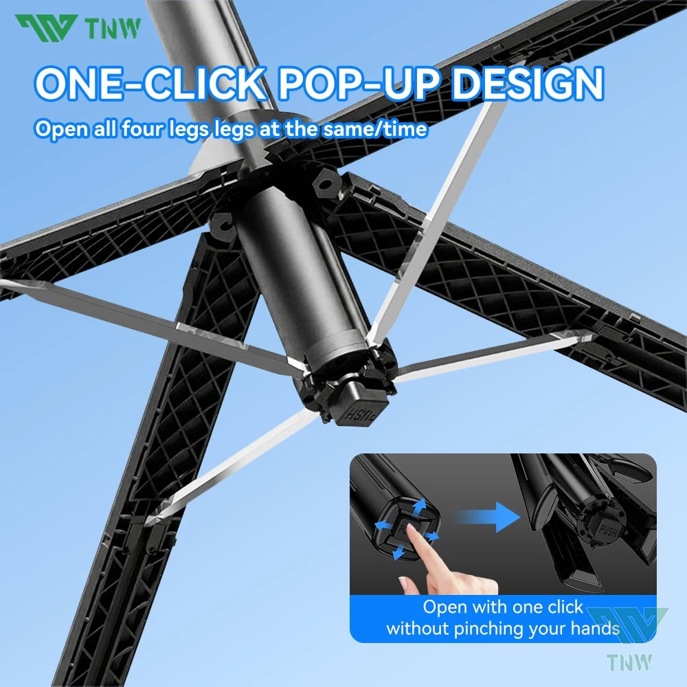 TNW S30 Four Corner Selfie Stick Tripod 360°Rotation with Bluetooth Remote Fill light for Vlogging