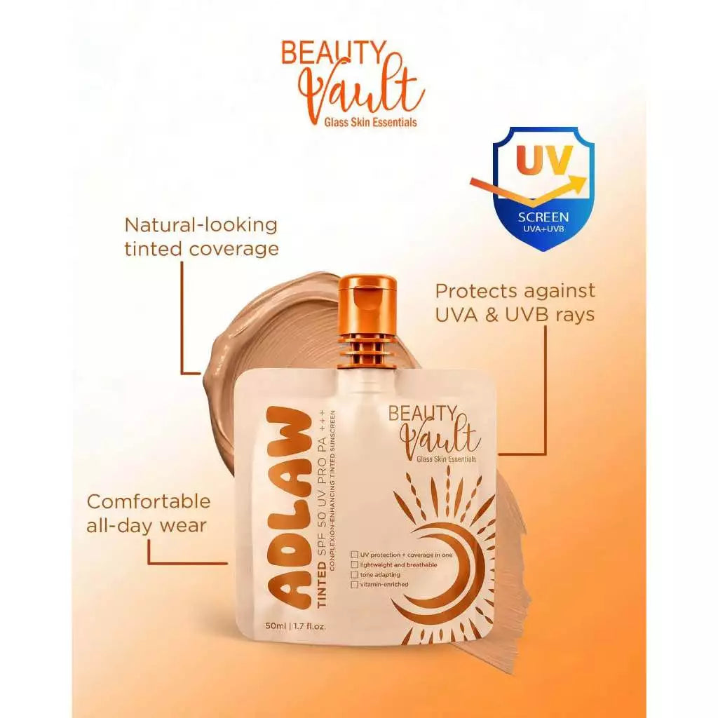 ADLAW Tinted SPF50 UV Pro PA+++ Beauty Vault Sunscreen