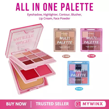 Ten Twenty All-in-One Multi Palette Eyeshadow, Highlighter, Blusher, Lip Cream, Face Powder Makeup