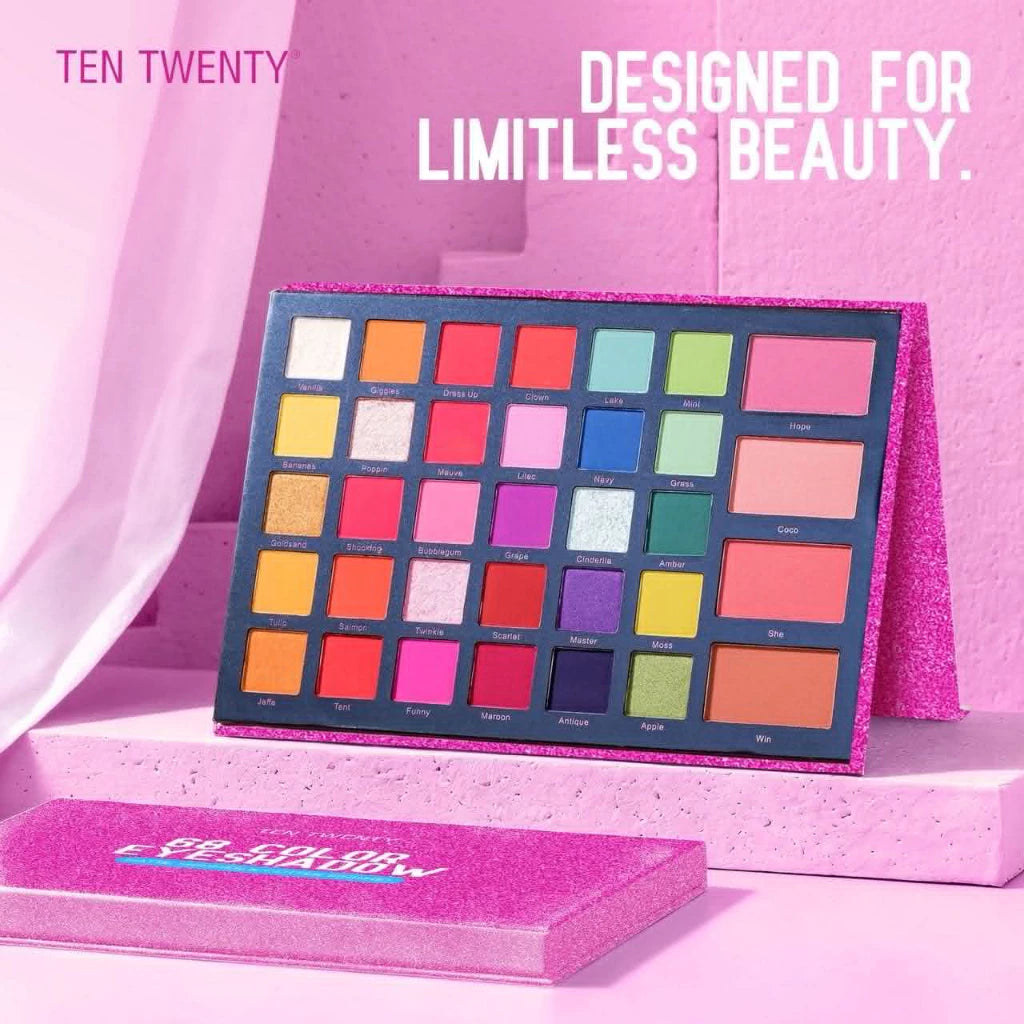 Ten Twenty 68 Color Eyeshadow Makeup Beauty Palette with Highlighter, Shimmer, Blush On, Contour