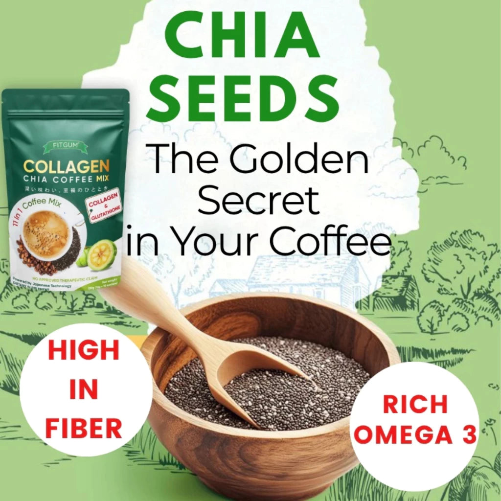 BUY 3 TAKE 3 Collagen Chia Coffee Mix - Delicious Combination of Premium Coffee, Chia Seeds & Collagen