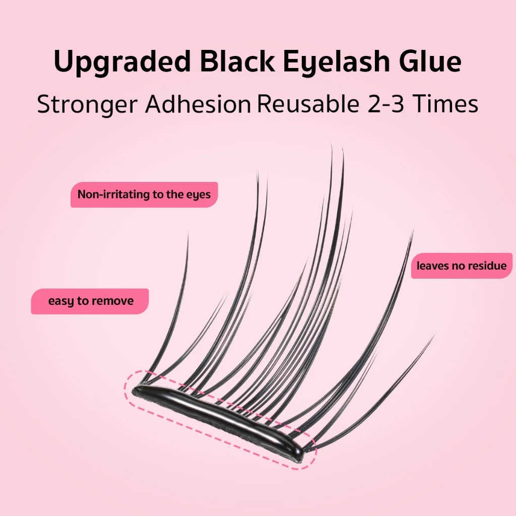 SKYEYE Black Glue Self-Adhesive Lashes, 24H Waterproof, Easy Apply, Built-in liner effect