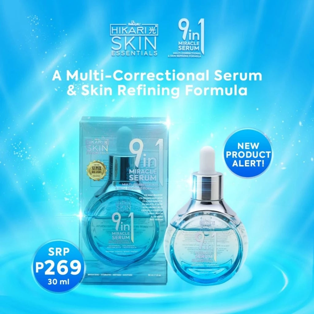 Hikari Skin 9 in 1 Miracle Serum 30ml multi correctional and skin refining formula