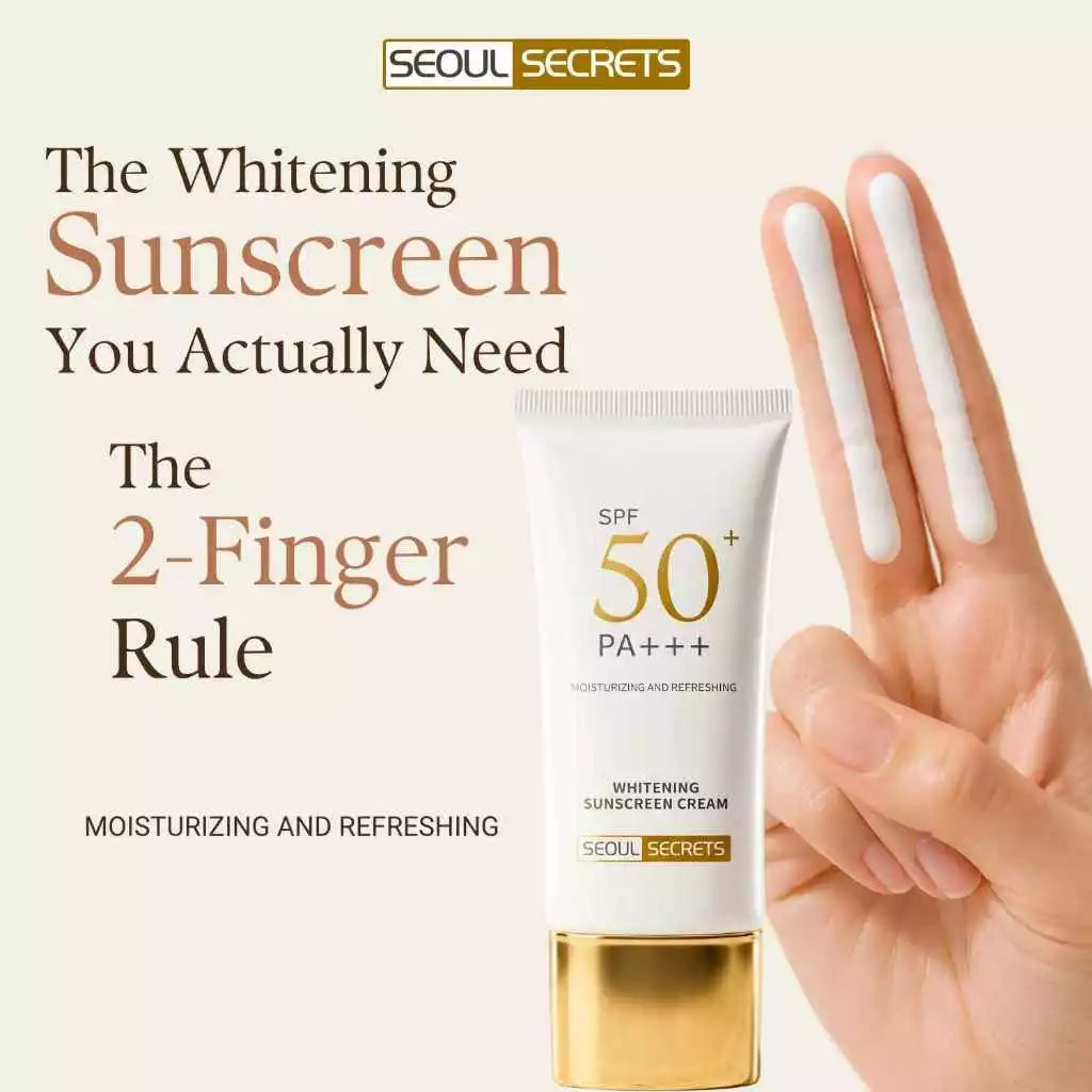 Seoul Secrets Whitening Sunscreen SPF 50 PA+++ | Luxury Broad Spectrum UVA/UVB Protection