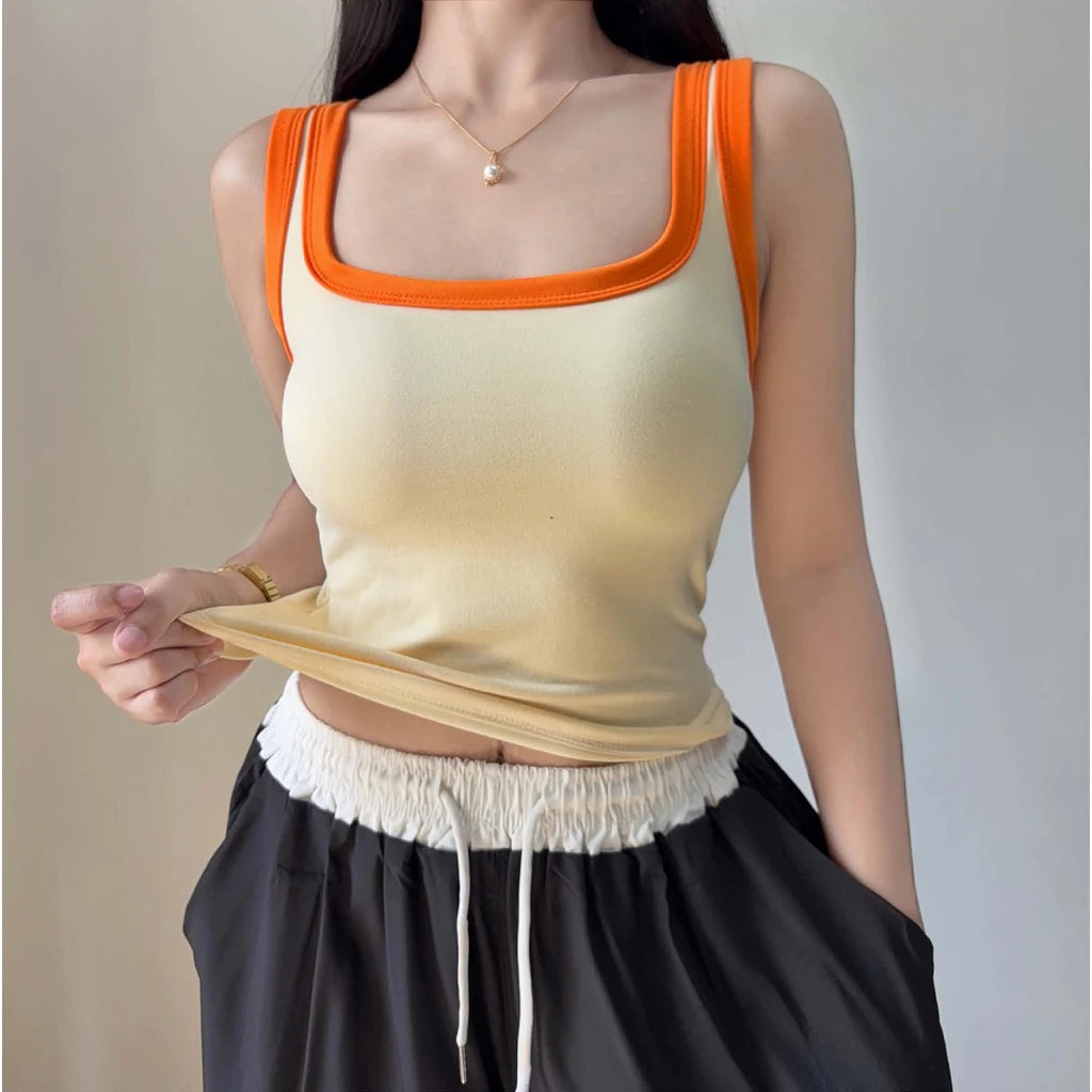 SANDY PADDED COMBI Top Squareneck Top