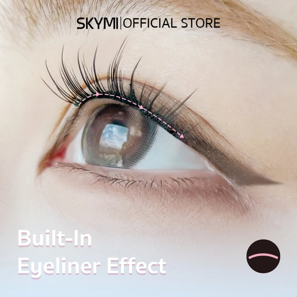 SKYEYE Black Glue Self-Adhesive Lashes, 24H Waterproof, Easy Apply, Built-in liner effect