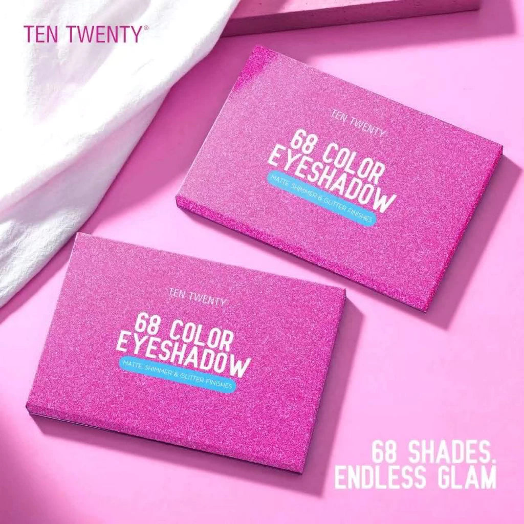 Ten Twenty 68 Color Eyeshadow Makeup Beauty Palette with Highlighter, Shimmer, Blush On, Contour
