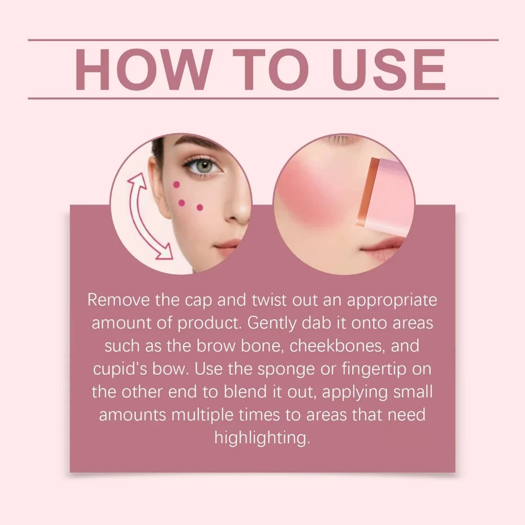 【TVLV】Multi-functional 3-in-1 double-ended blush, lipstick, and eyeshadow with brush head【FDA】