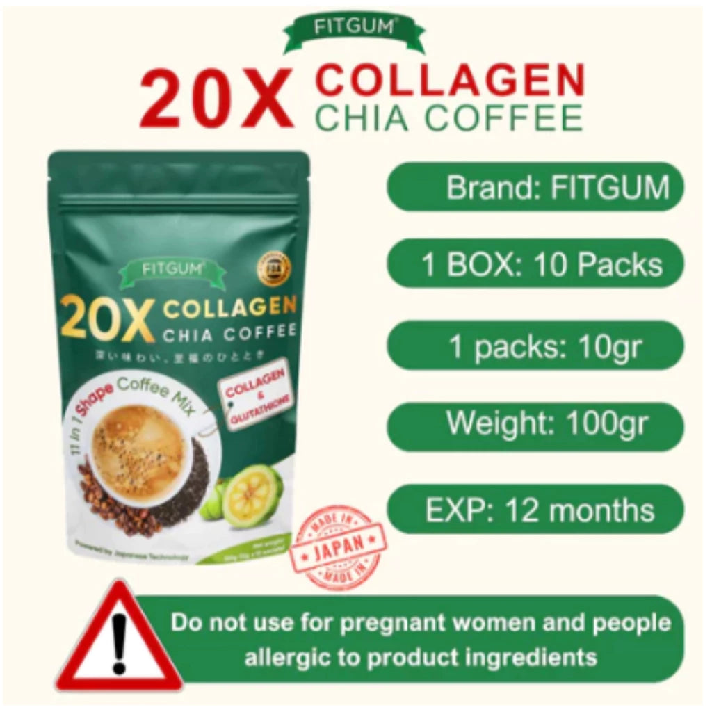 BUY 3 TAKE 3 Collagen Chia Coffee Mix - Delicious Combination of Premium Coffee, Chia Seeds & Collagen