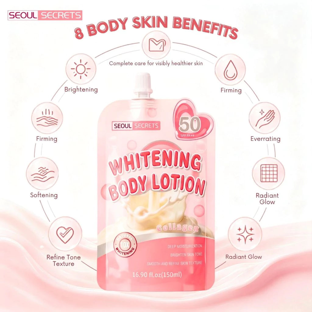 SEOUL SECRETS Daily Sun Glow Collagen Whitening Body Lotion SPF 50 PA+++ 150ml | 10X