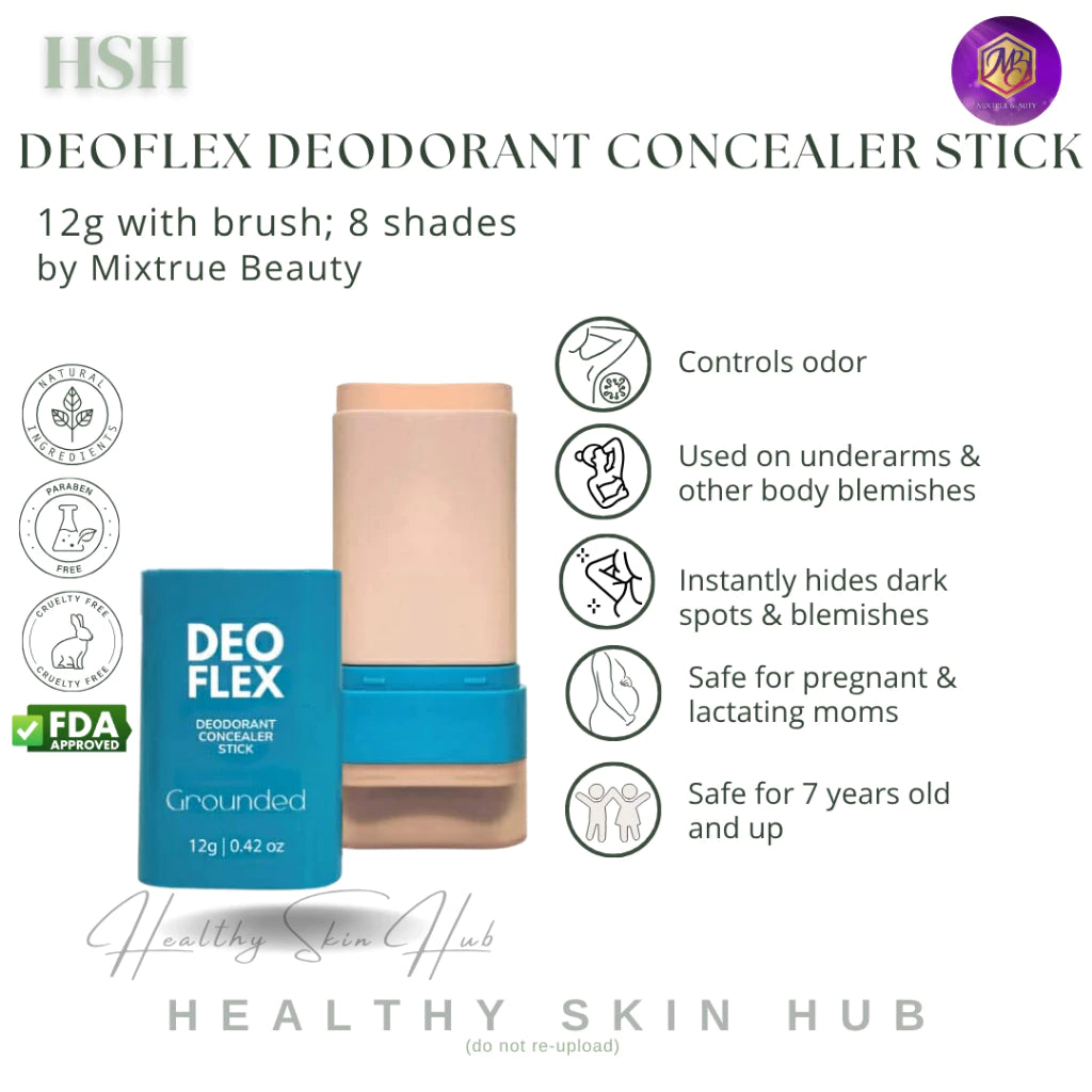 Deoflex Deodorant Concealer Stick by Mixtrue Beauty Controls Body Odor Instant Flawless Underarm