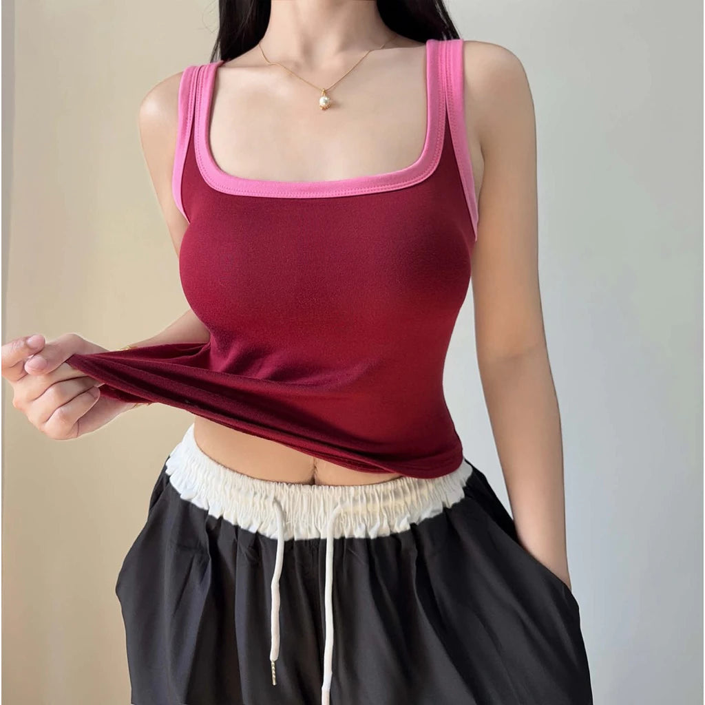 SANDY PADDED COMBI Top Squareneck Top