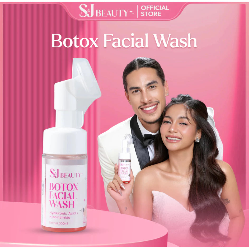 S&J Beauty Botox Facial Wash 100g – Brightening Hydrating Foam Cleanser with Niacinamide