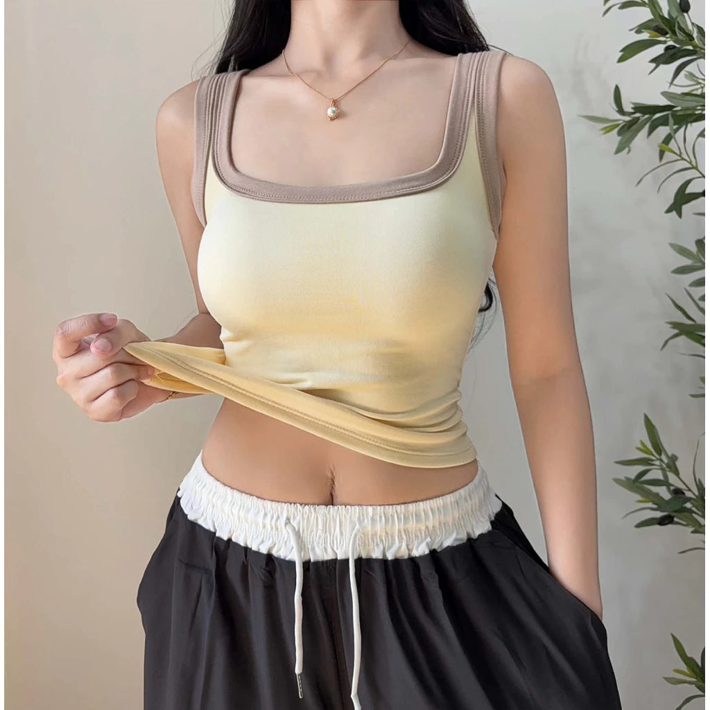 SANDY PADDED COMBI Top Squareneck Top