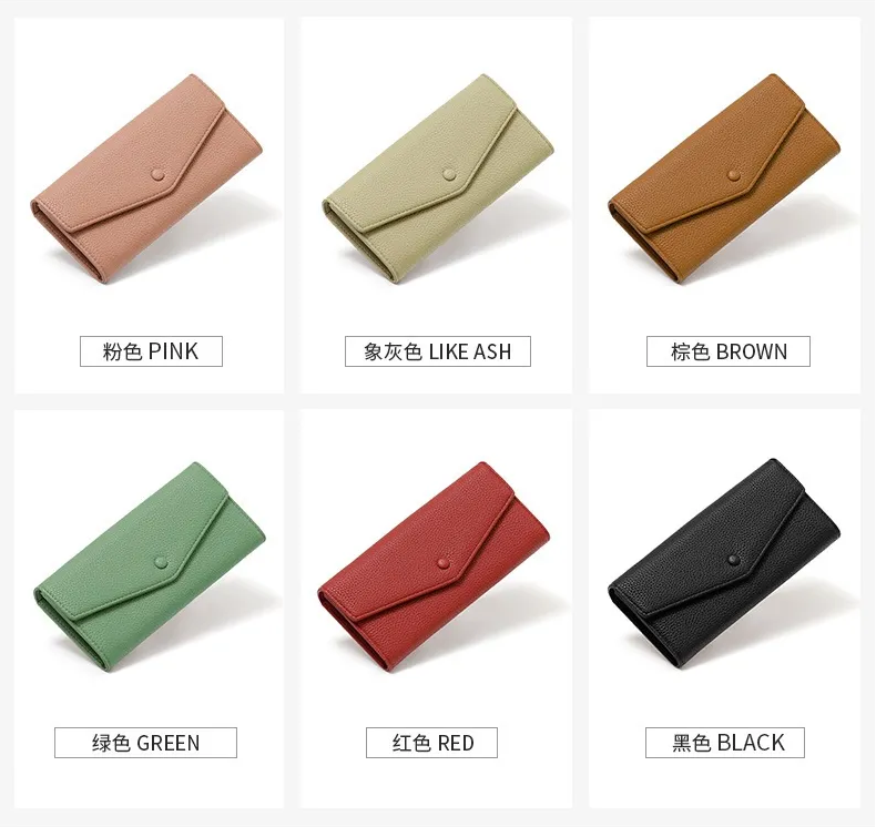 Sleek PU Long Wallet - Stylish Change Purse and Card Case for a Perfect Blend of Fashion and Functionality