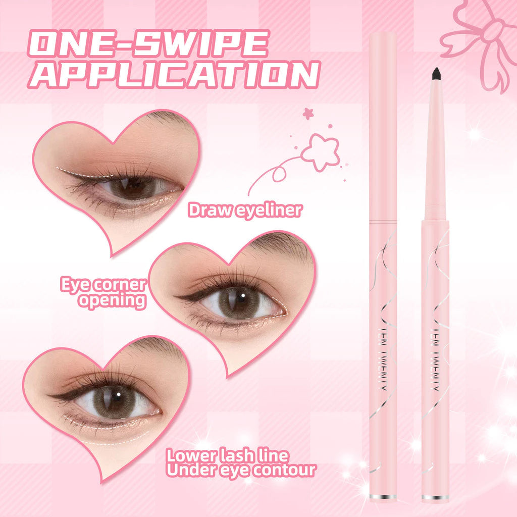 TEN TWENTY Waterproof eyeliner, black, brown & white, even coloring, long-lasting and natural makeup