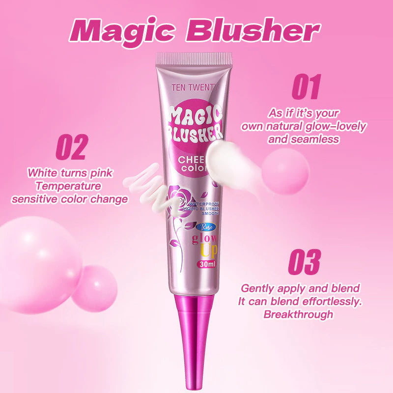 Ten Twenty Magic Blusher Liquid Blush – Long Lasting Waterproof Blush On Cream for Cheeks Pink Blush