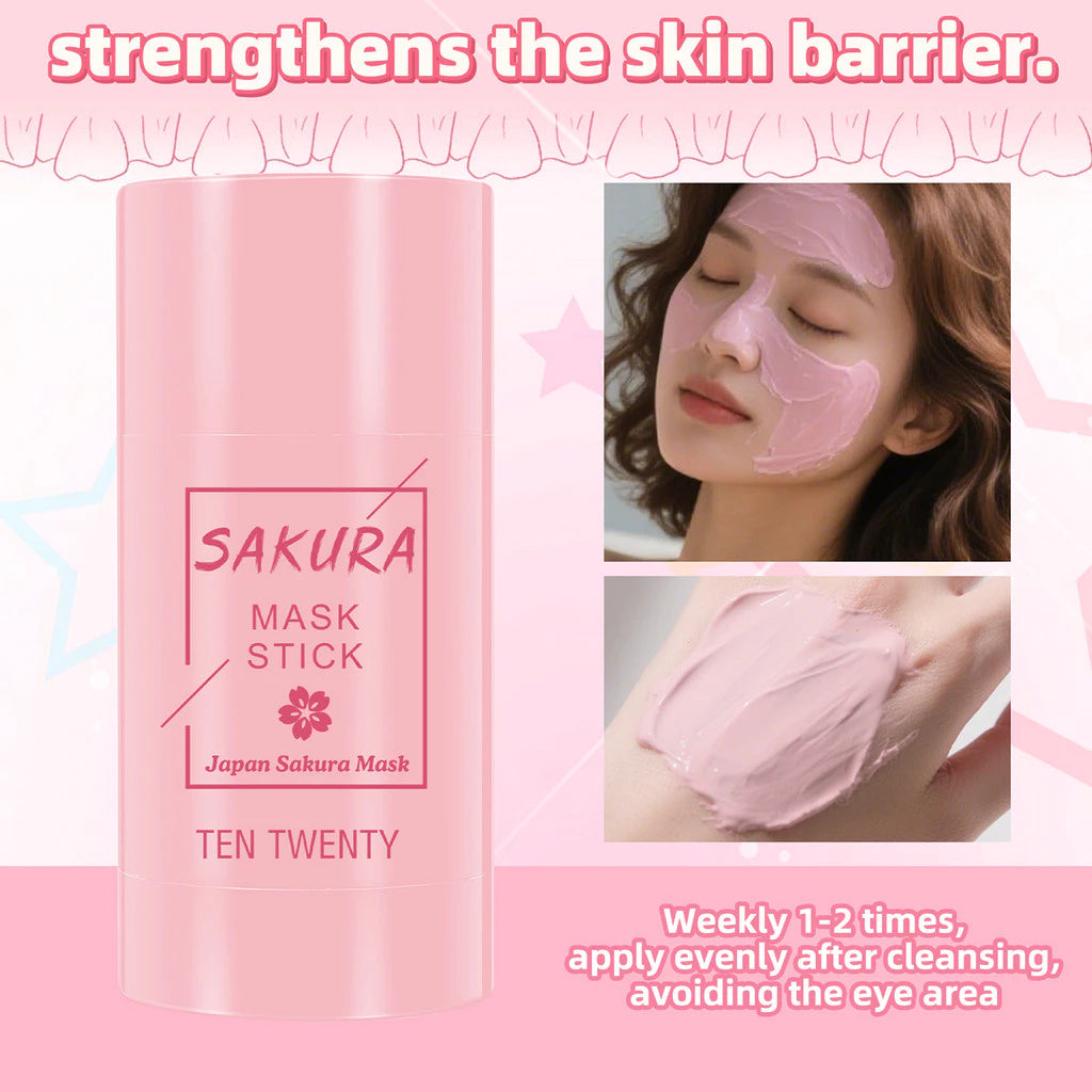 TEN TWENTY Solid Cleansing Japan Sakura Mask Moisturizing Facial Skin Care Removal Oil Blackhead 40g